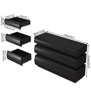 English Elm 6 Modern 6-Drawer Dresser Black No Handle Bedroom Chest with Wide Storage, Sleek Scratch-Resistant Design W757P318427