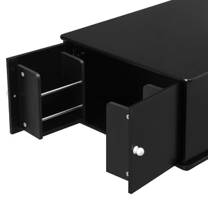 English Elm U-Can Modern Rectangle Coffee Table With 4 Drawers & Hidden Storage For Stylish Living Spaces N724P286418B-GIGA