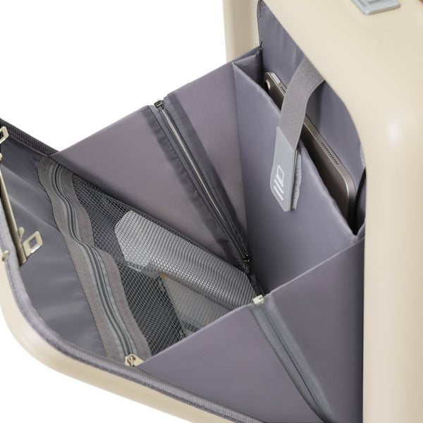 English Elm Luggage 3 Piece Abs Hard Shell Set with Usb Port Front Opening Spinner Wheels N726P268996O