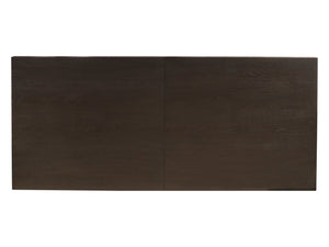 Lexington Artistica Home Verbatim Dining Table - Vintage Modern Design In Wire-brushed White Oak With Antique Brass Accents Dark Brown Wood 2170-877