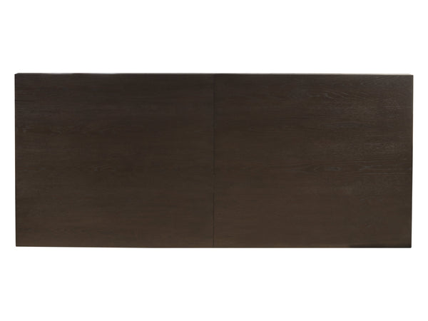 Lexington Artistica Home Verbatim Dining Table - Vintage Modern Design In Wire-brushed White Oak With Antique Brass Accents Dark Brown Wood 2170-877