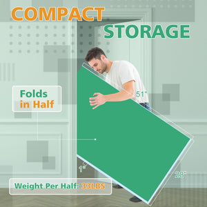English Elm 8.5ft Regulation Ping Pong Conversion Top Foldable Mdf Surface for Game Rooms Green W1408P401725