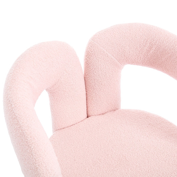 English Elm Contemporary Velvet Upholstered Barrel Accent Chair with Curved Support, Foam Seat, Steel Frame Finish Pink W395P224758