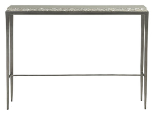 Lexington Artistica Home Brilliante Shallow Console - Stunning Troca Shell Inlay With Hand-hammered Silver Foil Base Design Silver Foil Wood 2173-966