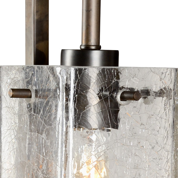 Wildwood Tavern Bronze Iron Table Lamp With Crackle Glass Globe, Vintage-Style Ambient Lighting Accent 21742