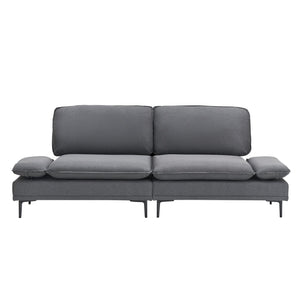 English Elm 89 Two-Seater Sofa in Polyester Blend Upholstery, Modern Deep Grey & Yellow Options, Metal Legs, 300LB Capacity W1658S00060