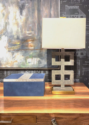 Wildwood Ross Concrete Table Lamp With Antique Brass Mounting — Industrial Minimalist Accent For Bedside Desks 21758