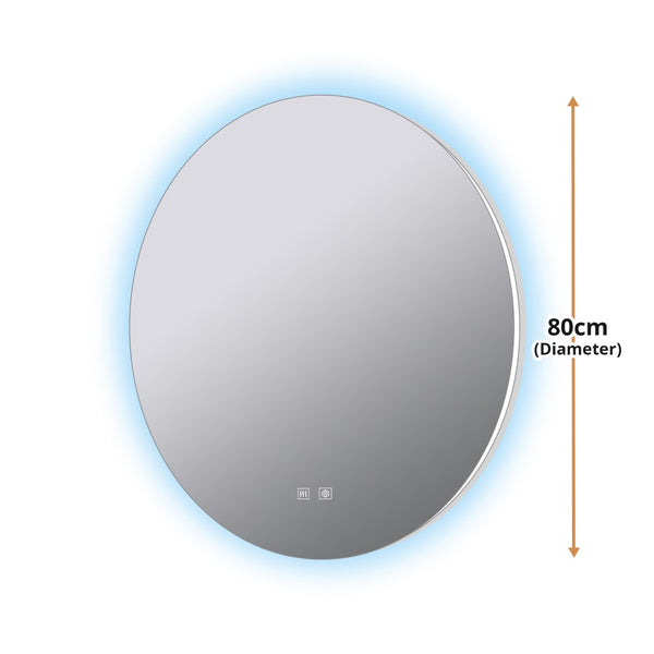 English Elm Nordica Round Backlit Led Vanity Mirror with Defogger for Modern Bathrooms B2731P478355