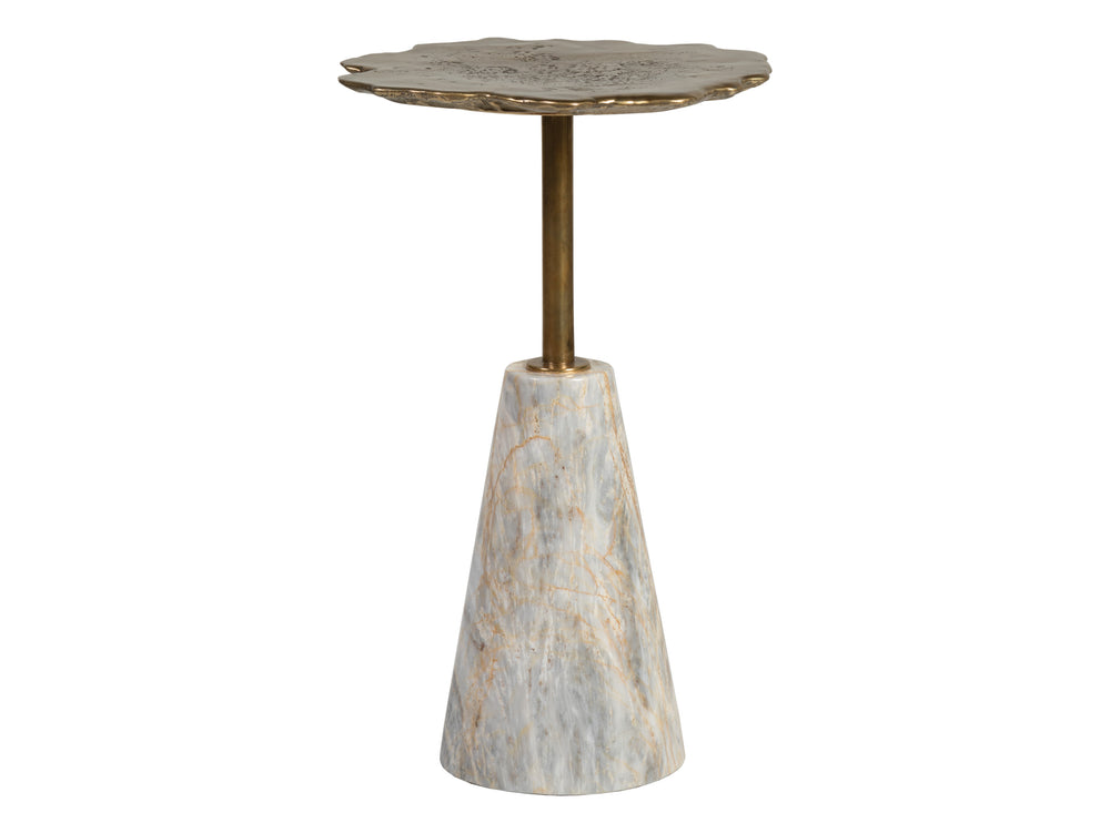 Lexington Artistica Home Moriarty Round Spot Table - Stunning Bronze-cast Design With Century Marble Base For Unique Elegance Zinc Wood 2177-950