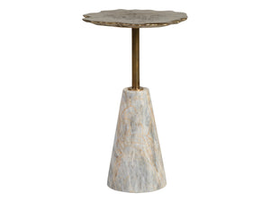 Lexington Artistica Home Moriarty Round Spot Table - Stunning Bronze-cast Design With Century Marble Base For Unique Elegance Zinc Wood 2177-950