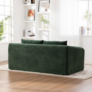 English Elm 71" Chenille Pull Out Sleeper Loveseat Convertible Floor Couch for Dorm or Guest Bedroom Green W3118P388901