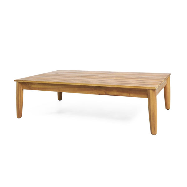 English Elm Gavin Outdoor Acacia Wood Coffee Table Low Profile Slatted Top for Lounge Seating 67309.00
