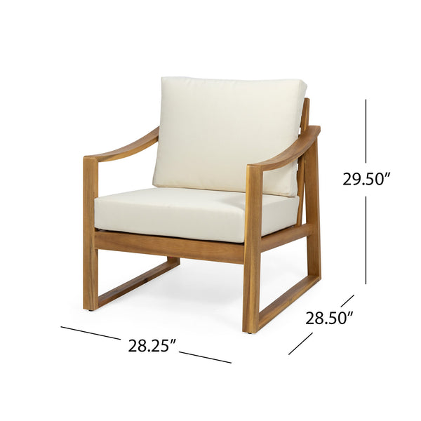 English Elm Christopher Knight Home® - Outdoor Acacia Wood Club Chairs With Beige Water-Resistant Cushions For Timeless Patio Elegance 69678.00BGE-2