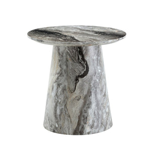 English Elm Grey Wood Grain Round Coffee Table Compact Mdf Top for Living Room or Bedroom Grey W2920P404130