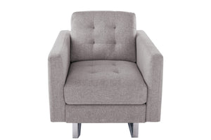 English Elm Vittoria Tufted Linen Accent Chair with Pocket Coil Support and Built-in Side Storage B2749P413355
