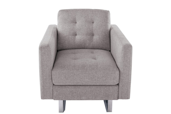 English Elm Vittoria Tufted Linen Accent Chair with Pocket Coil Support and Built-in Side Storage B2749P413355
