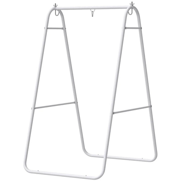 English Elm Egg Chair Hammock Stand Heavy Duty Steel a Frame Outdoor Patio Swing Support White T3971P476142