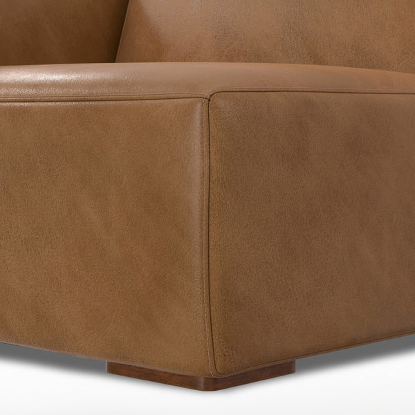 English Elm Rex Left Arm Sofa Module - Luxurious Caramel Brown Leather, Modern Comfort, And Customizable Design B136P199274-GIGA