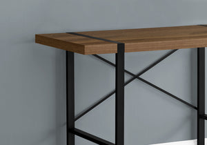 English Elm Computer Desk With Walnut Laminate Top & Black Metal Legs – Modern, Compact Workstation For Home Office B2710P219877