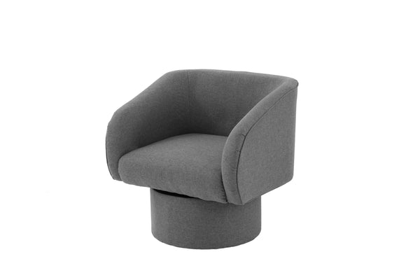 English Elm Classic Swivel Accent Chair with Linen-Like Upholstery, Modern Curved Design, Cozy Cushioning for Living Room Gray 31 L x 29 W x 20 H B011P281854
