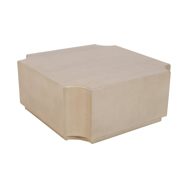 Crestview Collection Transitional Square Cocktail Table With Unique Cut-out Edges - Chic Living Room Accent Furniture Beige Solid Wood Cvfnr4820