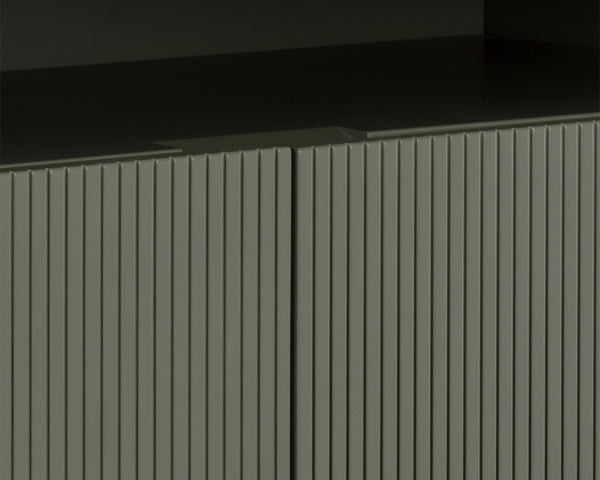 Sunpan Paloma Sideboard - Luxurious High Gloss Finish With Sculptural Design And Gold Accents For Modern Spaces Green Wood 110396