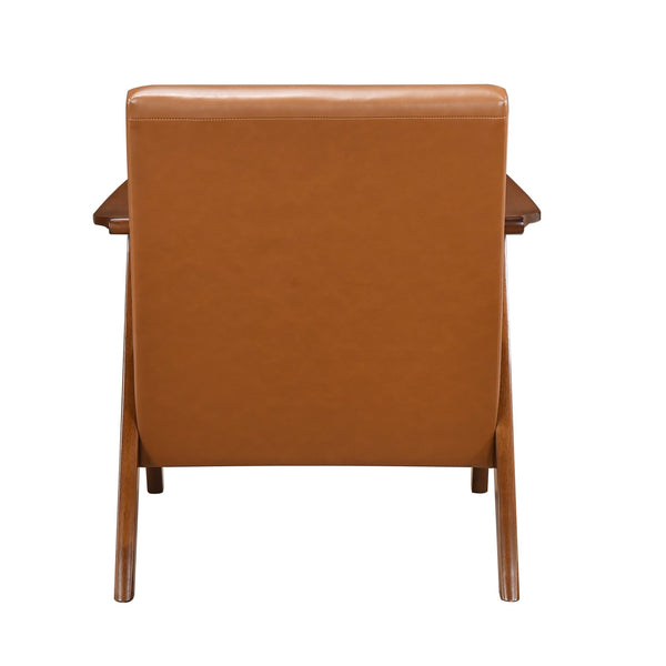 English Elm Modern Velvet Accent Chair with Dark Walnut Angular Frame, Streamlined Mid-Century Comfort Design Brown 35.5 L x 25.5 W x 20 H B011P271958
