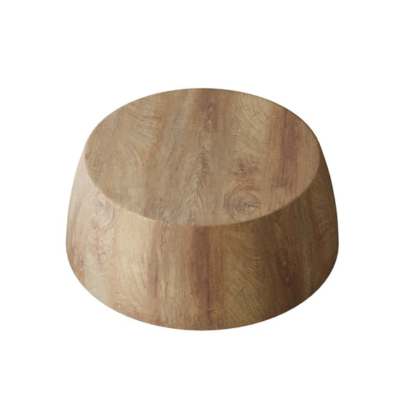 English Elm 31.5" Round Drum Coffee Table Mdf Wood Grain Modern Industrial Living Room Accent W3732P495748
