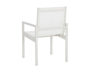 Sunpan Merano Dining Armchair Set of 2 - Modern Design with Durable Aluminum Frame for Stylish Comfort White