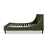 English Elm Aspen Vertical Tufted Modern Headboard Platform Bed Set, Queen, Olive Green Performance Velvet