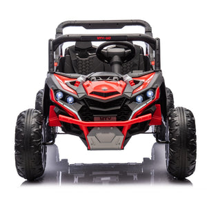 English Elm 24v Two Seat Kids Electric Utv with Parental Remote Suspension Off Road Ride On Red W1578P184803