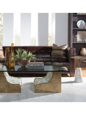 Lexington Artistica Home Apricity Rectangular Cocktail Table - Stunning Contemporary Design With Bronze & White Crystal Accents Bronze Wood 2181-945c