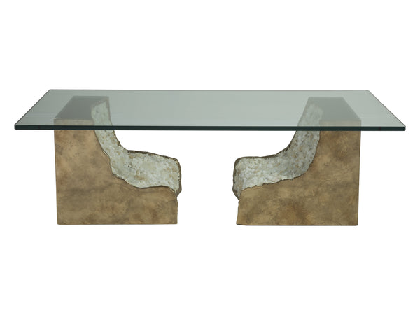 Lexington Artistica Home Apricity Rectangular Cocktail Table - Stunning Contemporary Design With Bronze & White Crystal Accents Bronze Wood 2181-945c