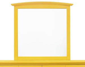 English Elm Hammond Yellow Mirror 35"x37" — Vibrant Wood Veneer Frame, Low-Distortion Glass, Dresser-Ready Chic B078108299