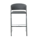 Christopher Knight Home® - Noble House - Marlon Modern Grey Leather 28.25 Inch Barstool - Set of 2