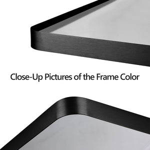 English Elm 40X30 Inch Black Aluminium Frame Bathroom Mirror - Modern, Durable, Hd Reflection, Easy Mounting & Safe! T3757P347041