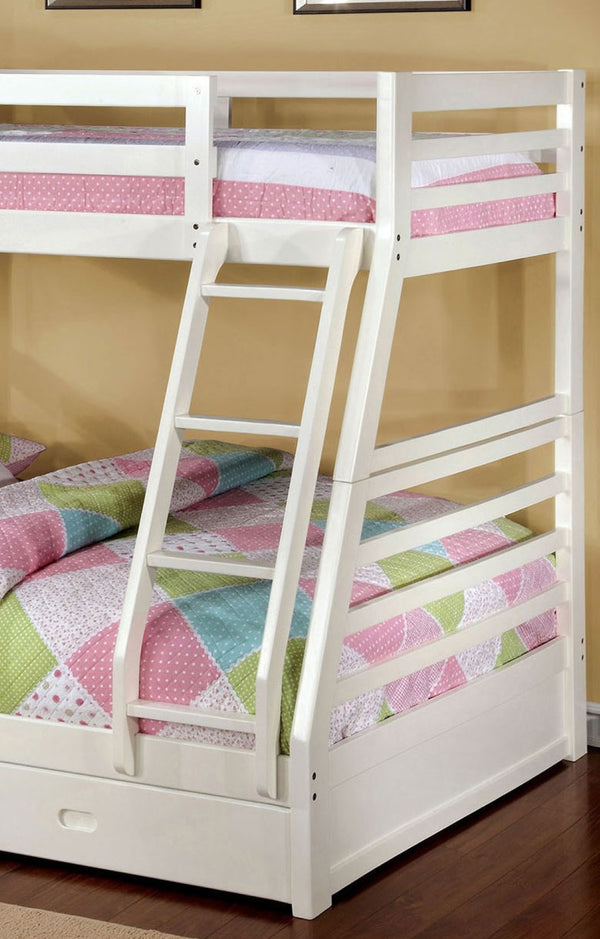 English Elm Twin Over Full Bunk Bed With Under-Bed Storage Drawers And Attached Ladder – Modern & Stylish Design B2741S00344-GIGA