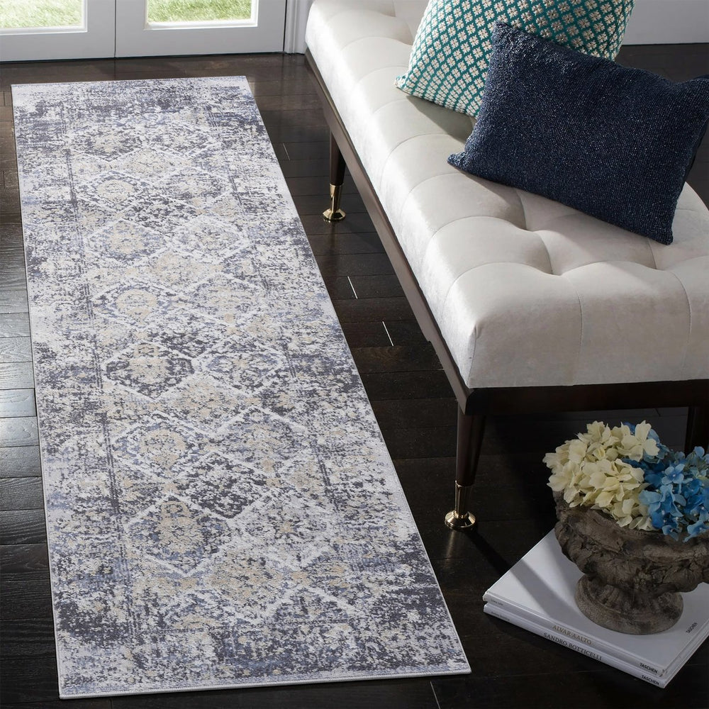 English Elm Loom & Luxe 2X8 Area Rug In Grey/Blue - Stylish, Stain-Resistant, Non-Shedding For Any Room B335P289512