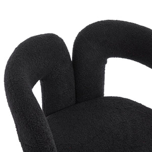 English Elm Contemporary Velvet Upholstered Barrel Accent Chair Set of 2 with Foam Seat, Steel Frame, Plush Upholstery Black W395P224763