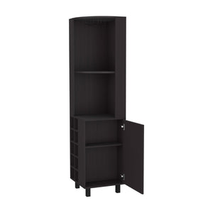 English Elm Fm Furniture Leah Corner Bar Cabinet with Wine Rack Open Shelves White Modern B128S00046