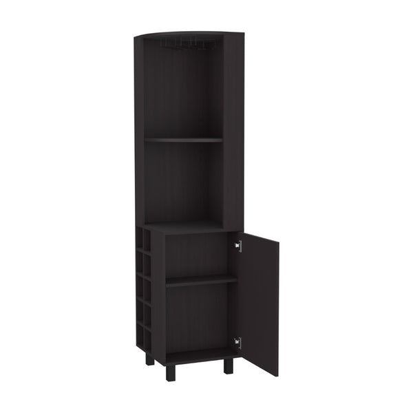 English Elm Fm Furniture Leah Corner Bar Cabinet with Wine Rack Open Shelves White Modern B128S00046