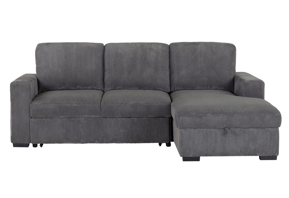 English Elm Melody Grey Sectional Sofa With Pullout Bed - Modern Comfort For Apartments & Family Rooms B201S00306
