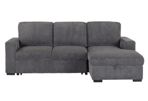 English Elm Melody Grey Sectional Sofa With Pullout Bed - Modern Comfort For Apartments & Family Rooms B201S00306