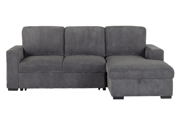 English Elm Melody Grey Sectional Sofa With Pullout Bed - Modern Comfort For Apartments & Family Rooms B201S00306