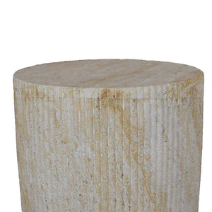 English Elm Archi Fluted Column Resin Plant Stand with Marbled Stone Finish for Indoor Outdoor Use B056P416934
