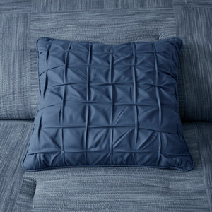 English Elm 7 Piece Printed Seersucker Comforter Set Navy Cal King – Textured Seersucker, Hypoallergenic Fill, Bedskirt Included B03597180