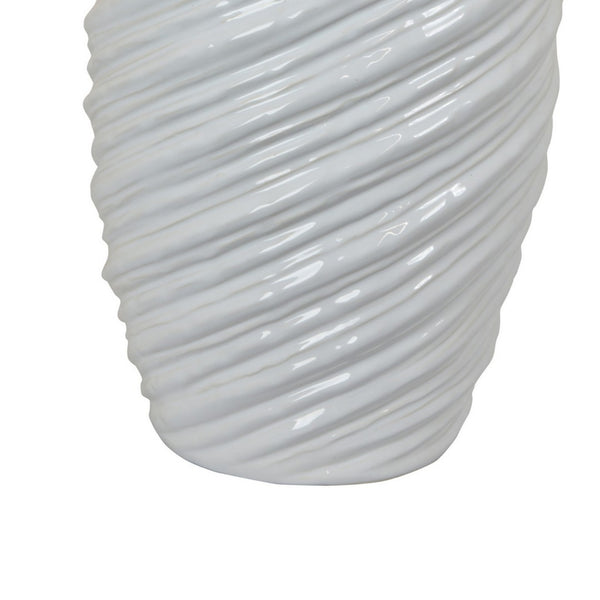 English Elm Avery Sculptural Ceramic Vase with Spiral Ribbed Texture for Modern Home Decor B056P416936