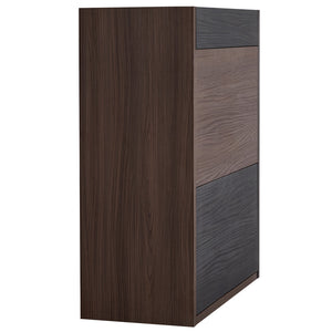English Elm 32.5''-58.8''W Expandable Rotating Storage Cabinet with Drawer & Flip Doors, Modern Black Walnut Elegance N845P261744D