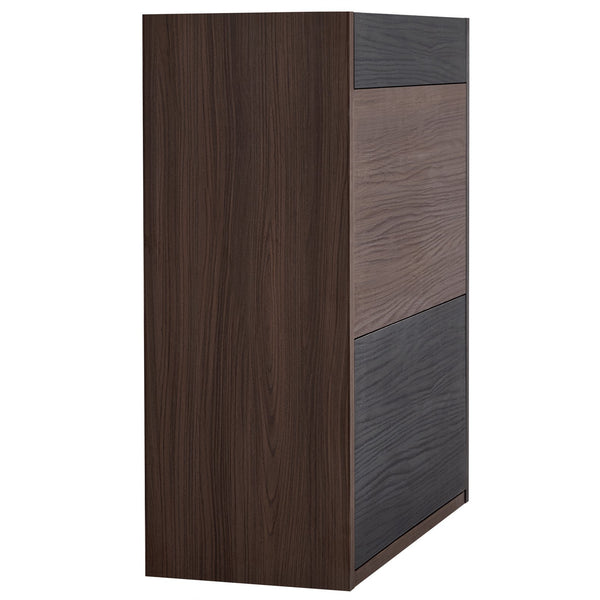 English Elm 32.5''-58.8''W Expandable Rotating Storage Cabinet with Drawer & Flip Doors, Modern Black Walnut Elegance N845P261744D