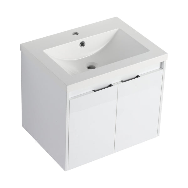 English Elm 48" Bathroom Vanity With Resin Sink, Soft-Close Doors & Wall Cabinet - Modern Floating Design! W999S00421